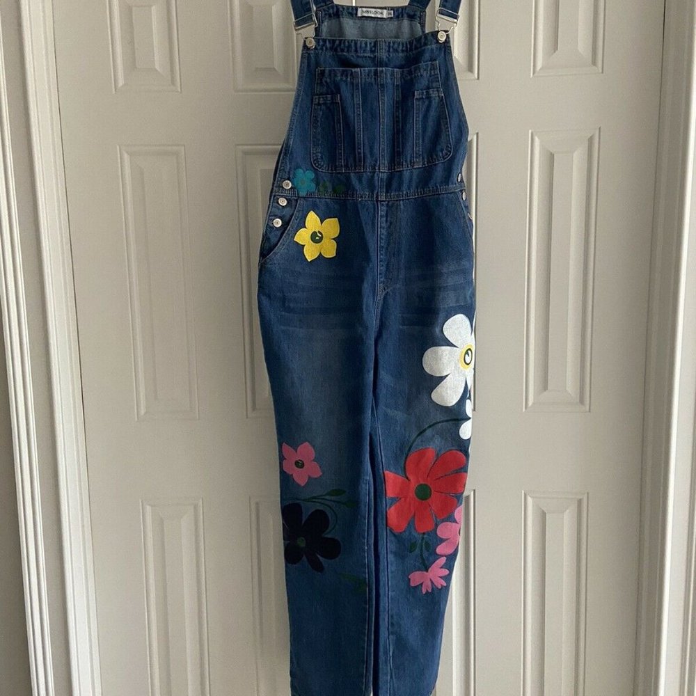 SUPER CUTE& COMFORTABLE PAINTED DENIM OVERALLS